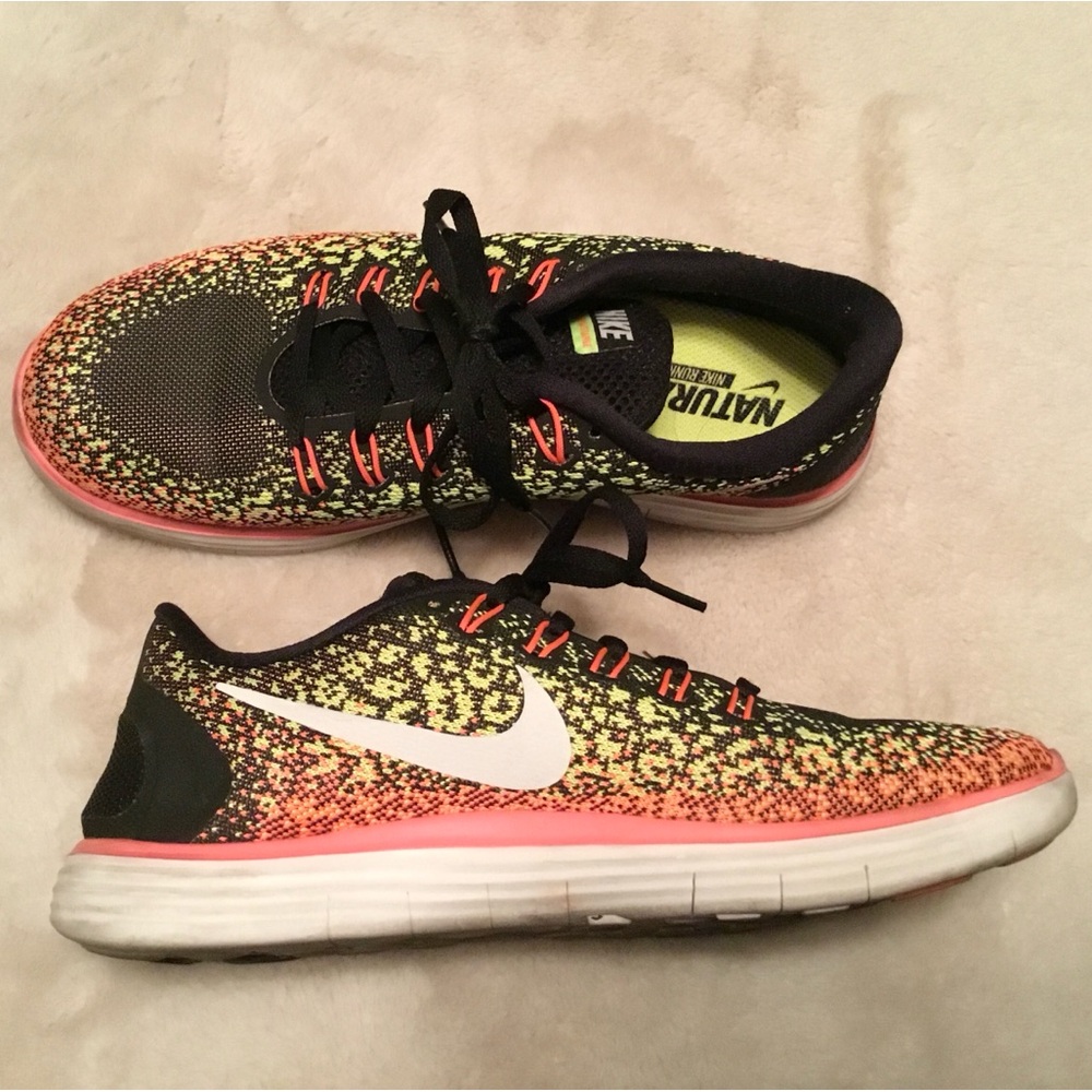Nike Natural Ride Black, Yellow & Pink Running Shoes - 9